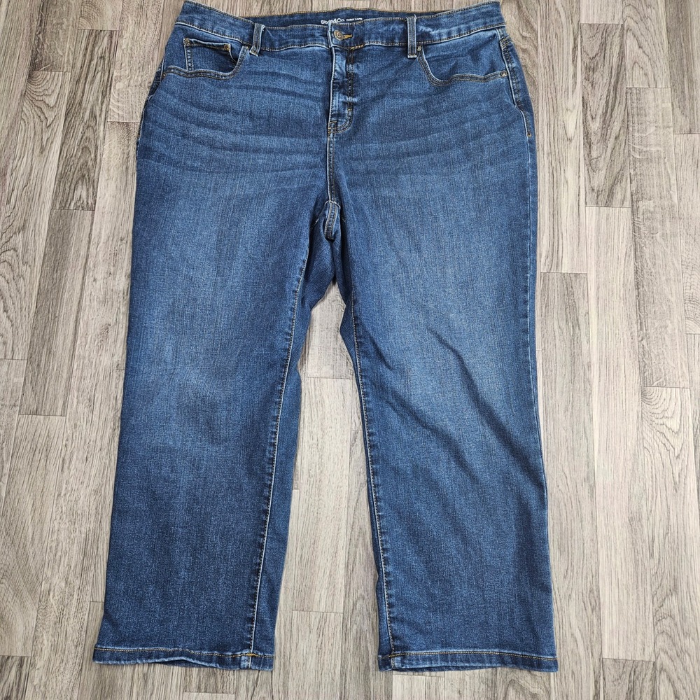 Style&Co Curvy Capri Jeans Womens 18W Blue Medium Wash Stretch Cropped